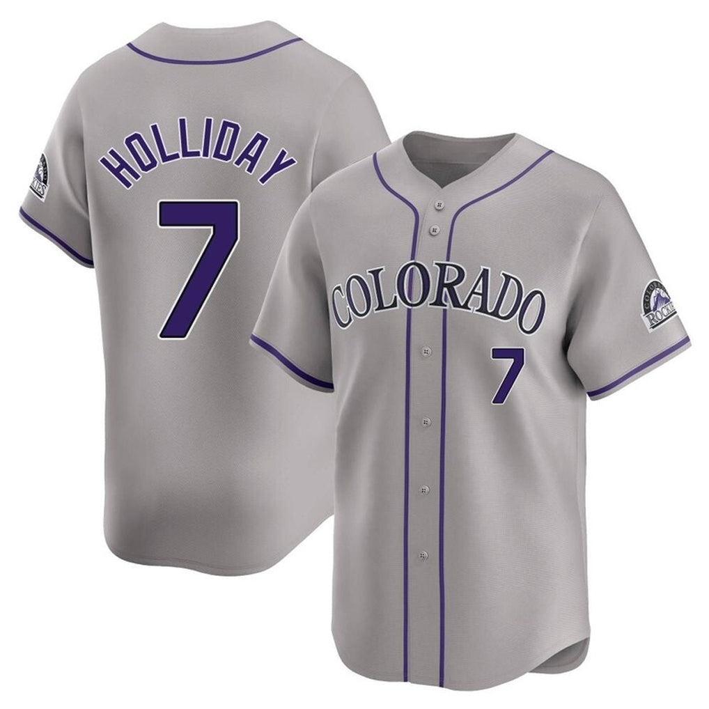 Rebec C.Rockies #7 Matt Holliday Player Gray Limited Home Stitched Jerseys
