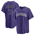 Rebec C.Rockies #7 Matt Holliday Player Purple Game Home Stitched Jerseys