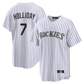 Rebec C.Rockies #7 Matt Holliday Player White Game Home Stitched Jerseys