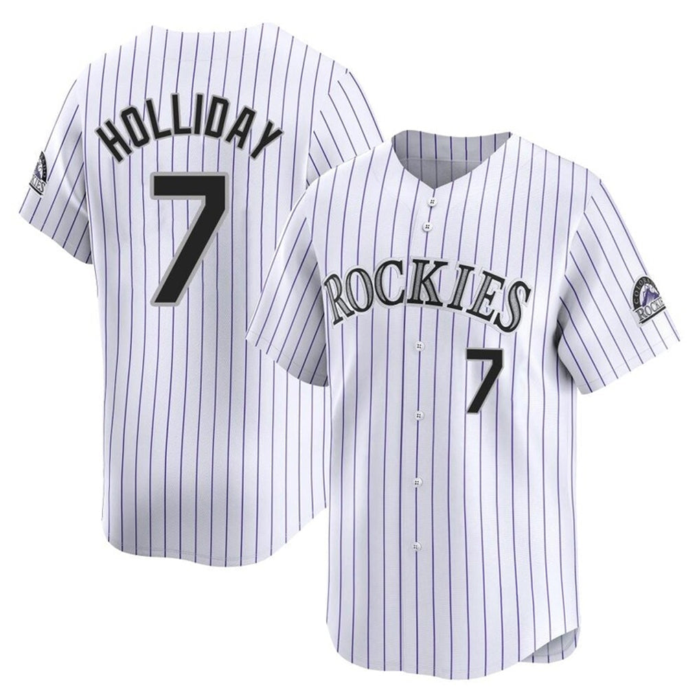 Rebec C.Rockies #7 Matt Holliday Player White Limited Home Stitched Jerseys