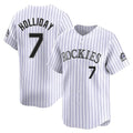Rebec C.Rockies #7 Matt Holliday Player White Limited Home Stitched Jerseys