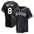 Rebec C.Rockies #8 Ryan Ritter Player Black Fashion Out Home Game Stitched Jerseys