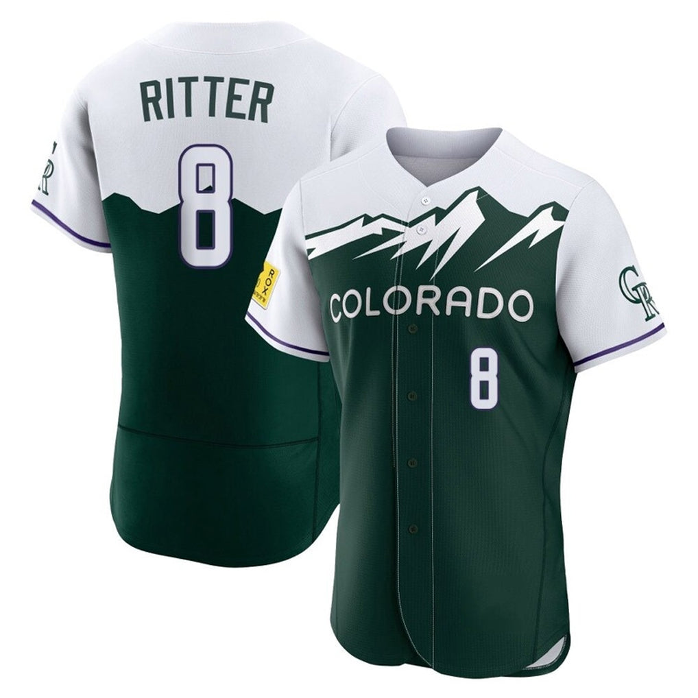 Rebec C.Rockies #8 Ryan Ritter Player Green City Connect Limited Elite Home Stitched Jerseys