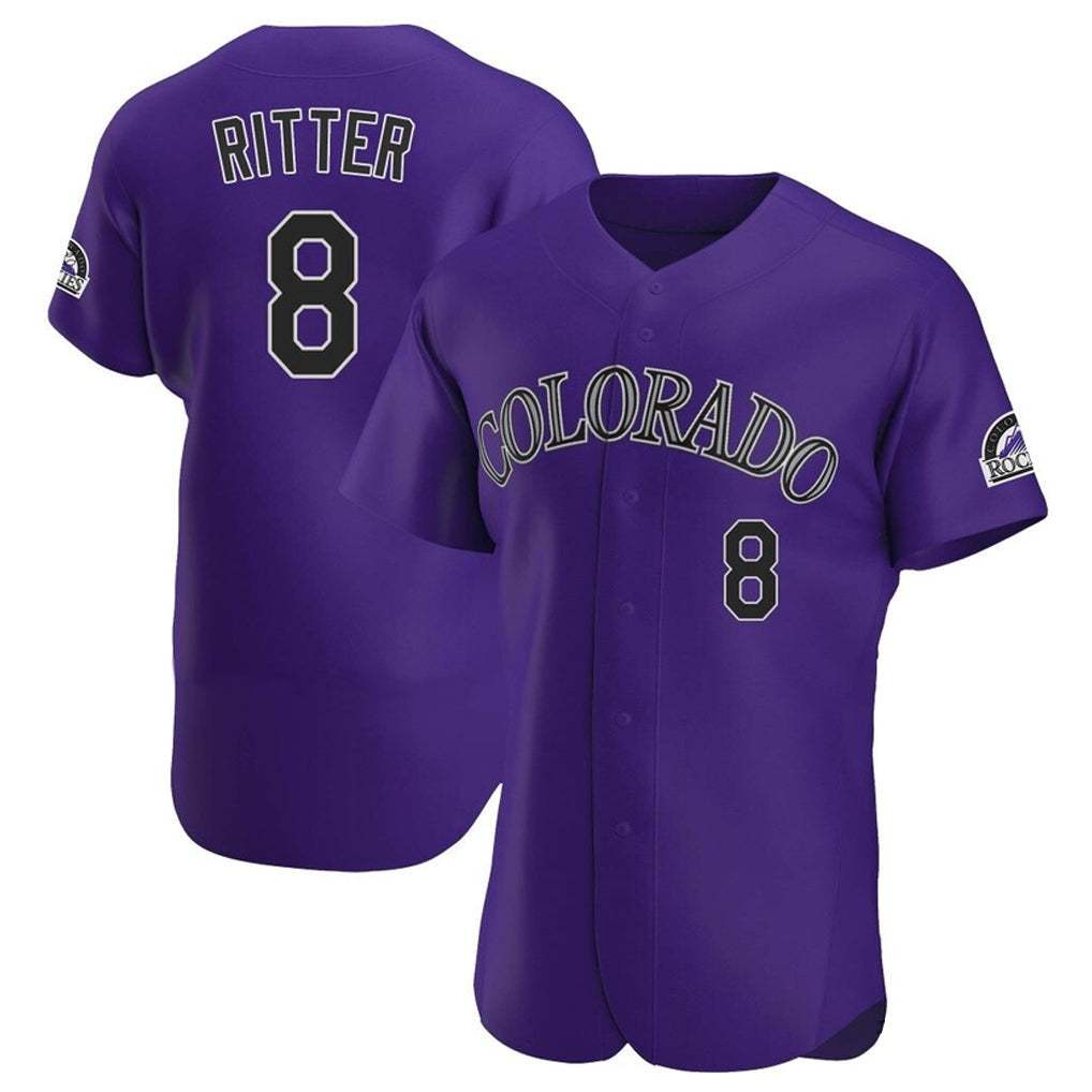 Rebec C.Rockies #8 Ryan Ritter Player Purple Limited Elite Home Stitched Jerseys