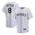 Rebec C.Rockies #8 Ryan Ritter Player White Game Home Stitched Jerseys