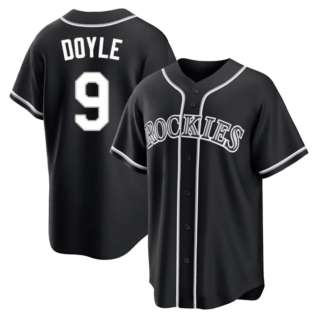 Rebec C.Rockies #9 Brenton Doyle Player Black Fashion Out Home Game Stitched Jerseys