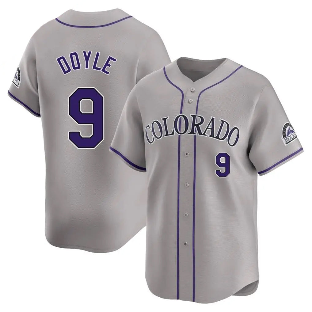Rebec C.Rockies #9 Brenton Doyle Player Gray Limited Home Stitched Jerseys