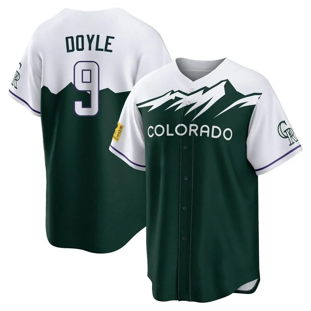 Rebec C.Rockies #9 Brenton Doyle Player Green City Connect Home Game Stitched Jerseys