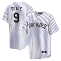 Rebec C.Rockies #9 Brenton Doyle Player White Game Home Stitched Jerseys
