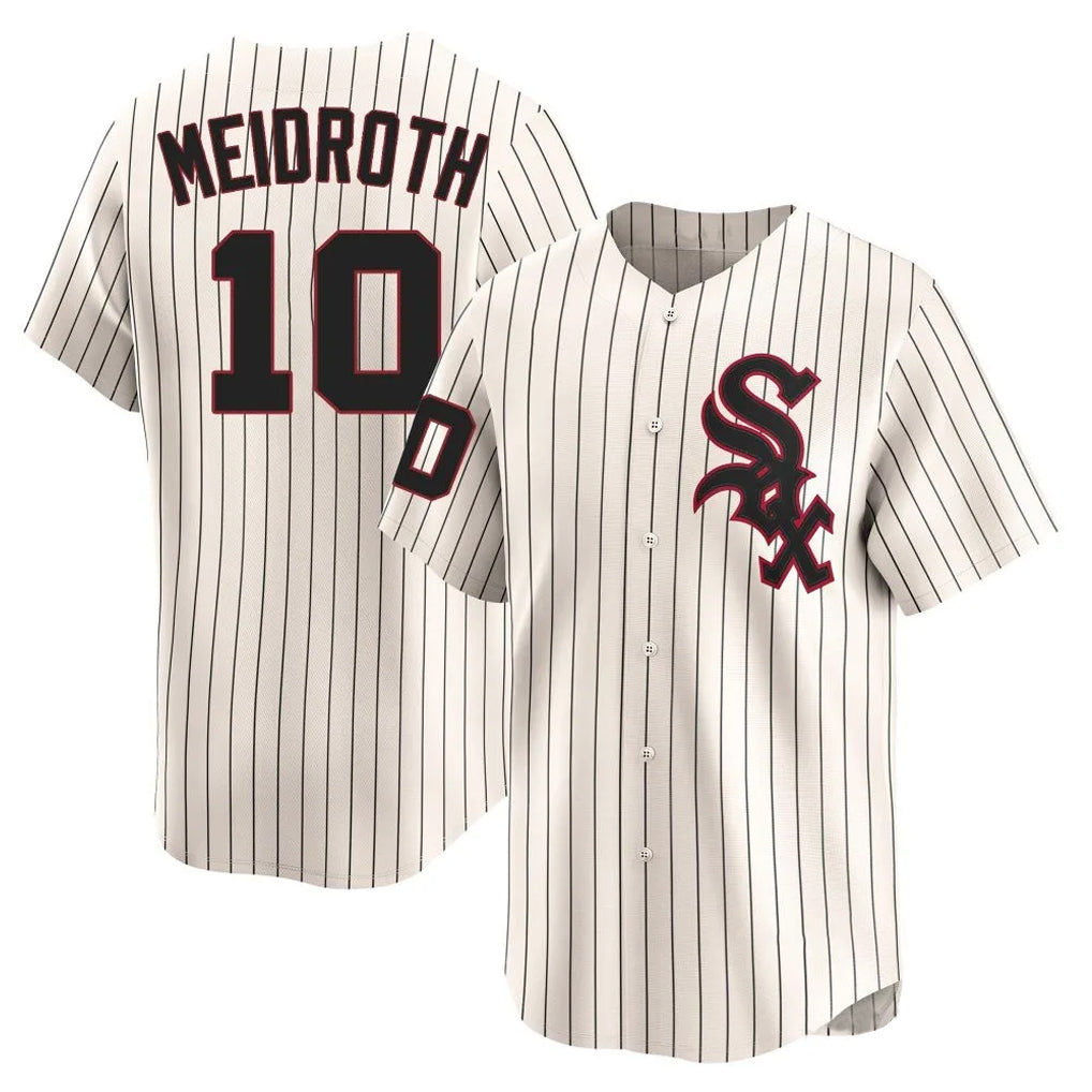 Rebec C.White Sox #10 Chase Meidroth Player Cream Cooperstown Collection Limited Home Stitched Jerseys
