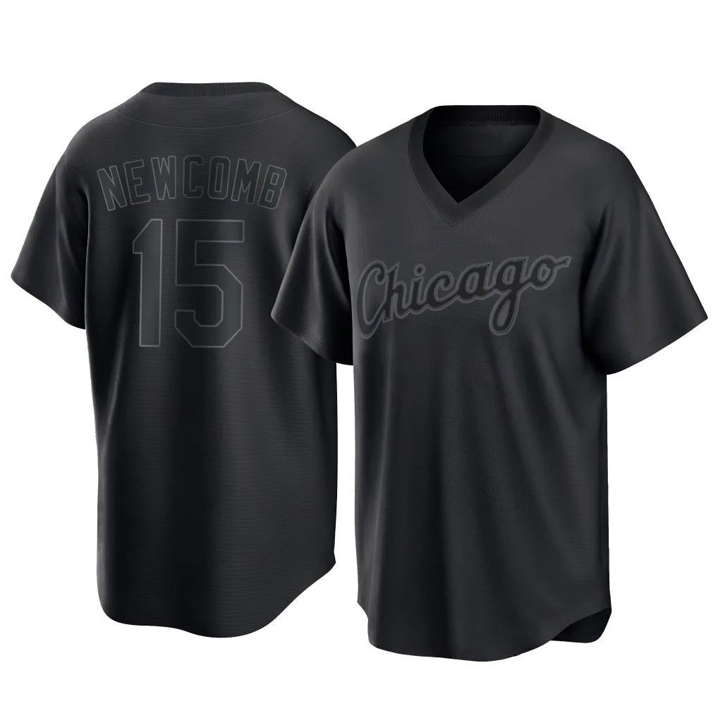 Rebec C.White Sox #15 Sean Newcomb Player Black T-shirt Home Game Stitched Jerseys