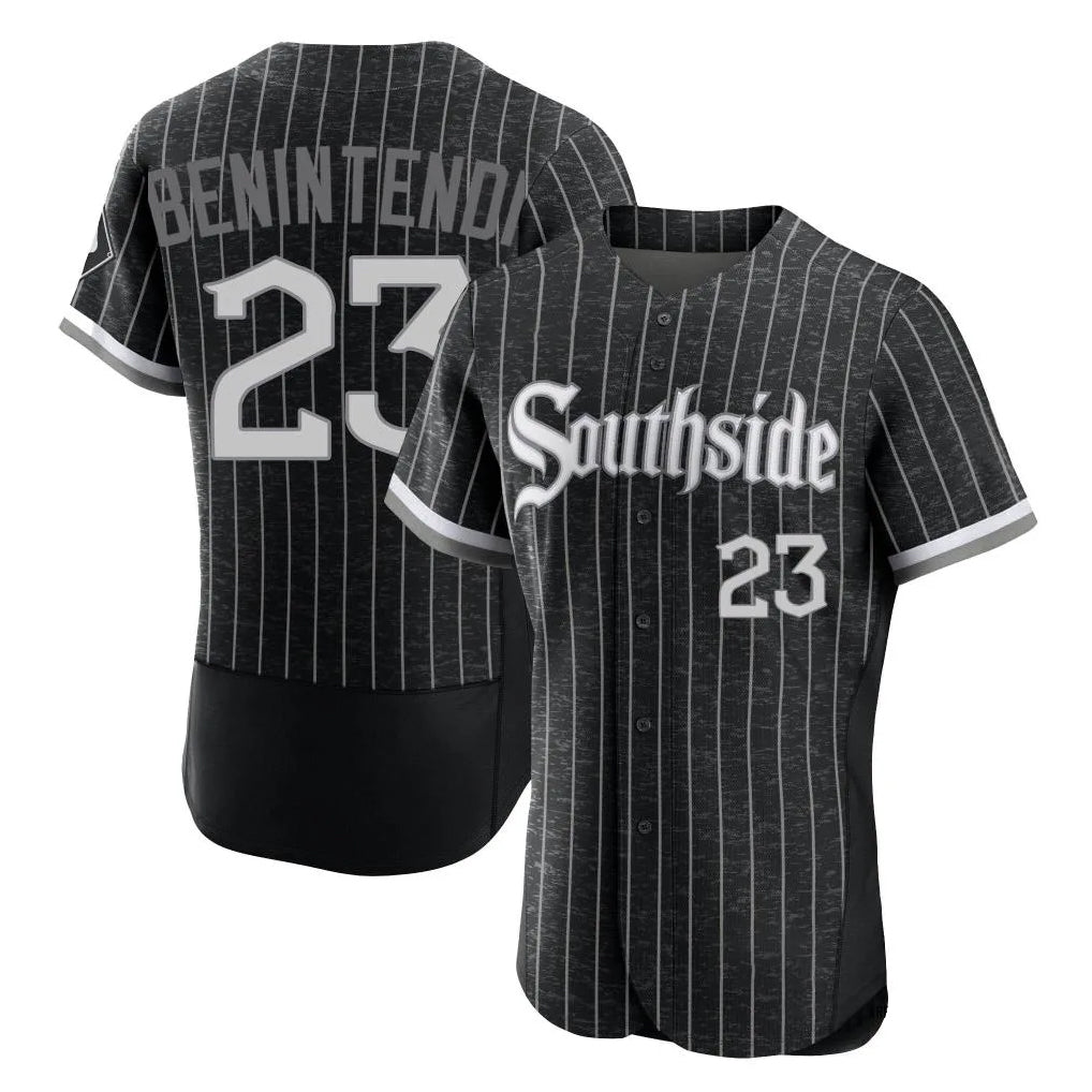 Rebec C.White Sox #23 Andrew Benintendi Player Black City Connect Limited Elite Home Stitched Jerseys