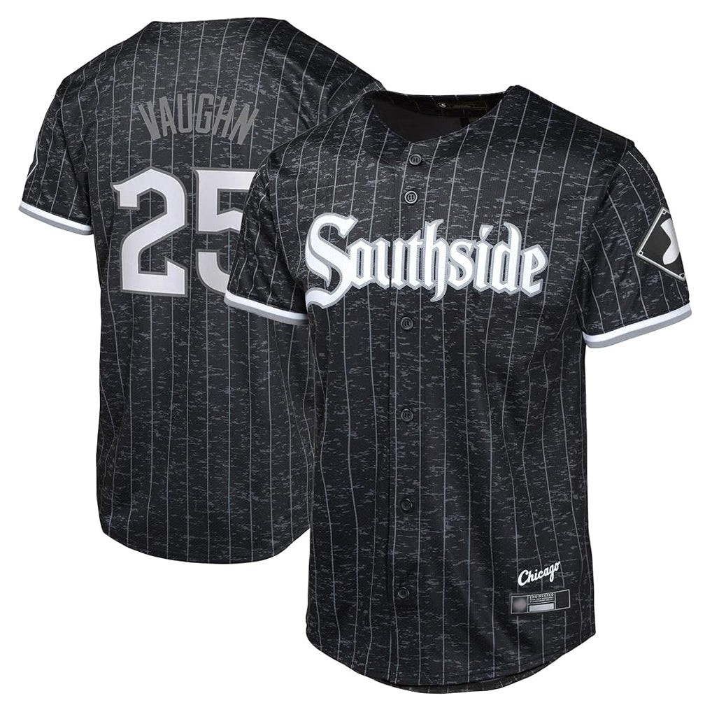 Rebec C.White Sox #25 Andrew Vaughn Player Black City Connect Home Game Stitched Jerseys