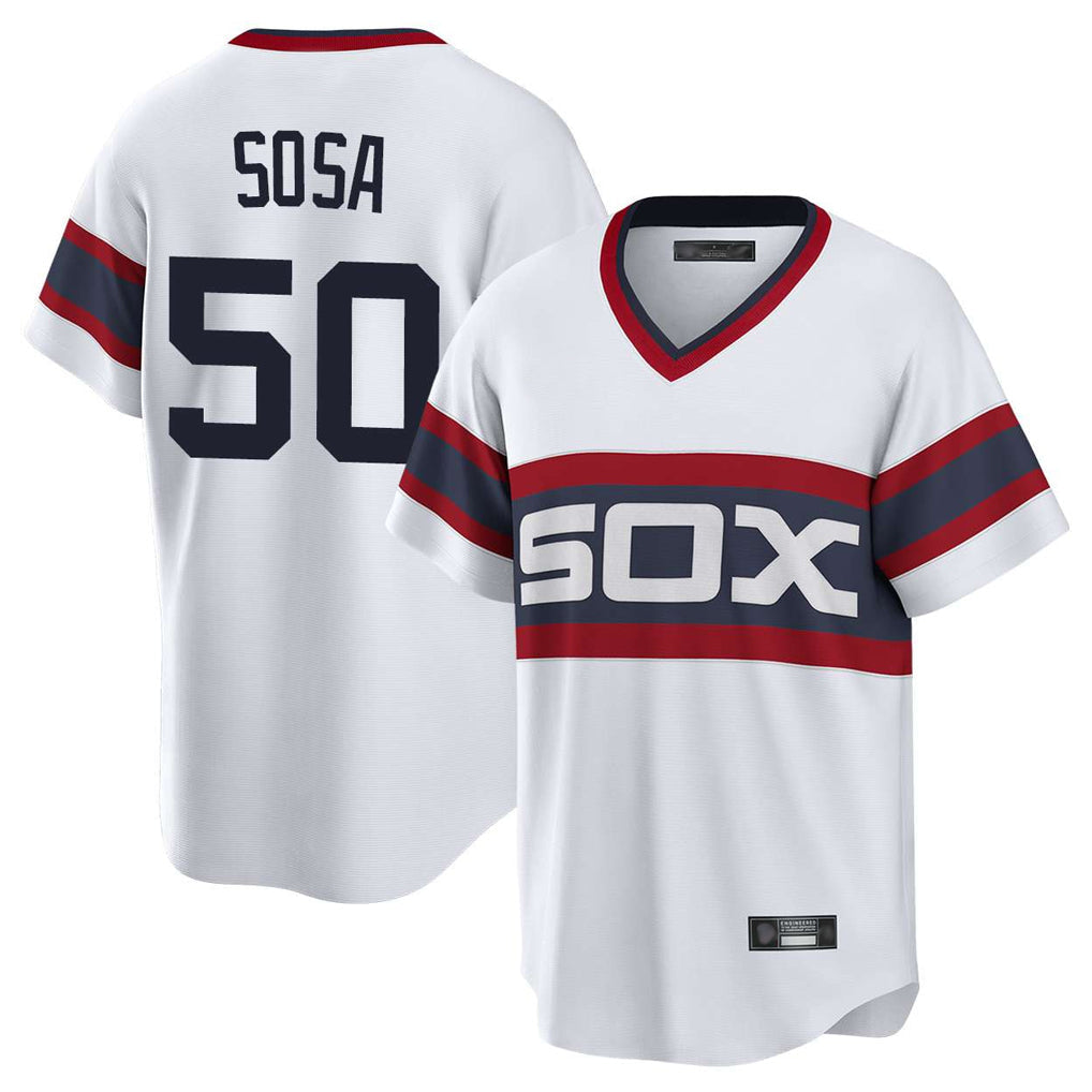 Rebec C.White Sox #50 Lenyn Sosa Player White T-shirt Home Game Stitched Jerseys