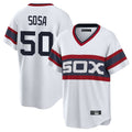 Rebec C.White Sox #50 Lenyn Sosa Player White T-shirt Home Game Stitched Jerseys