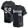Rebec C.White Sox #58 Seranthony Dom¨ªnguez Player Black City Connect Limited Home Stitched Jerseys