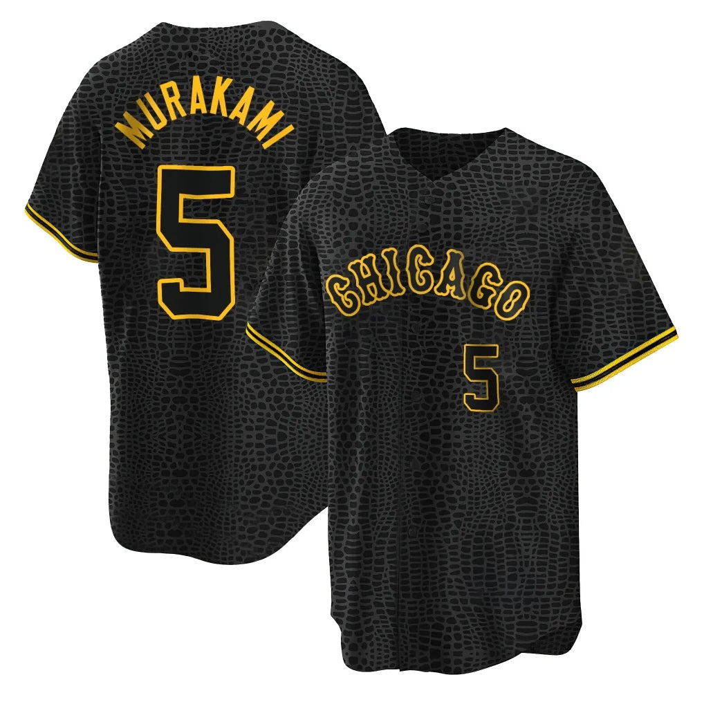 Rebec C.White Sox #5 Munetaka Murakami Player Black Snake Skin City Home Game Stitched Jerseys