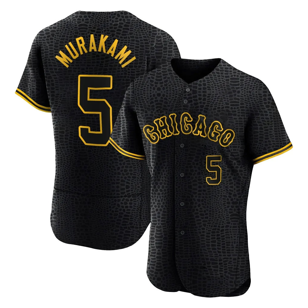 Rebec C.White Sox #5 Munetaka Murakami Player Black Snake Skin City Limited Elite Home Stitched Jerseys