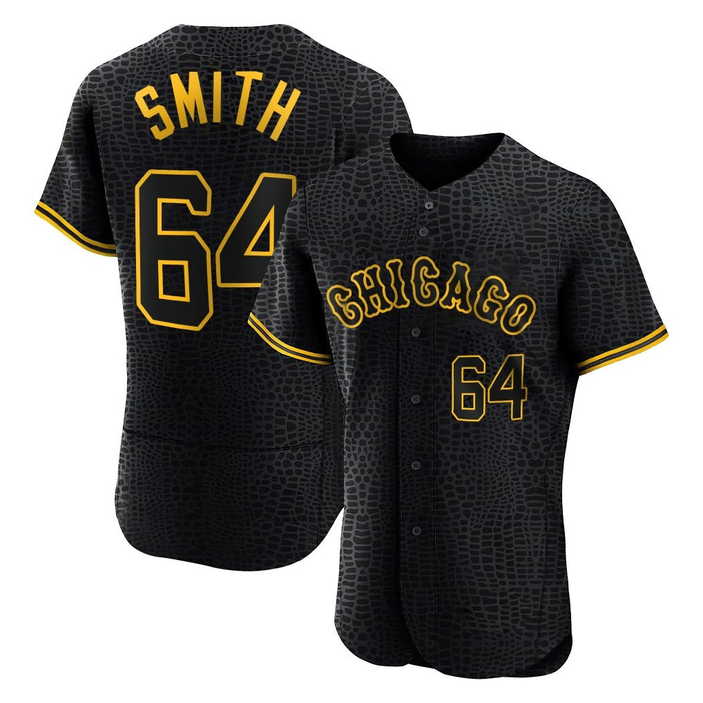 Rebec C.White Sox #64 Shane Smith Player Black Snake Skin City Limited Elite Home Stitched Jerseys