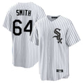 Rebec C.White Sox #64 Shane Smith Player White Stripe Home Game Stitched Jerseys