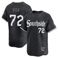 Rebec C.White Sox #72 Carlton Fisk Player Black City Connect Limited Home Stitched Jerseys