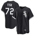 Rebec C.White Sox #72 Carlton Fisk Player Black Home Game Stitched Jerseys