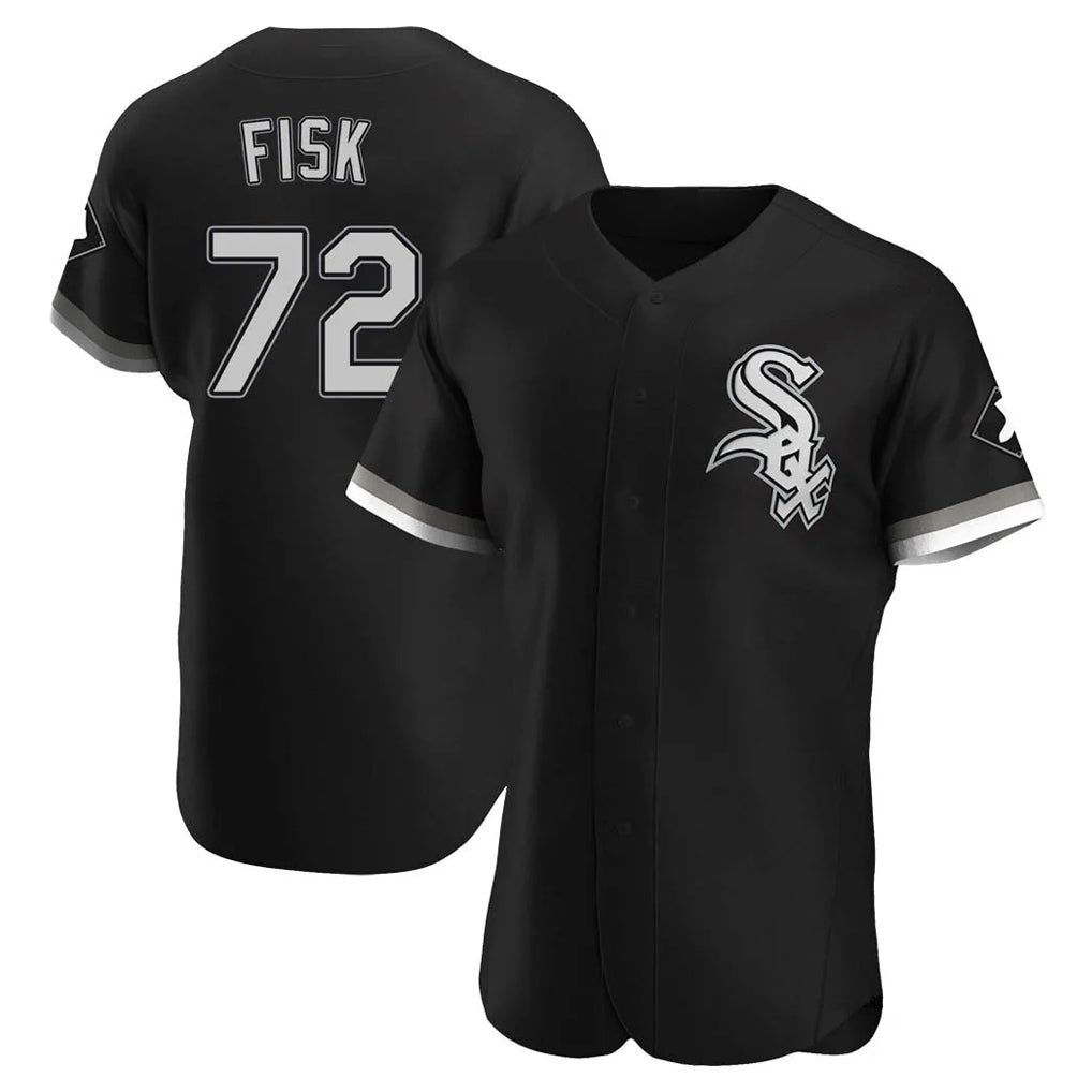 Rebec C.White Sox #72 Carlton Fisk Player Black Limited Elite Home Stitched Jerseys