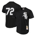 Rebec C.White Sox #72 Carlton Fisk Player Black Mitchell & Ness Cooperstown Collection Mesh Game Stitched Jerseys