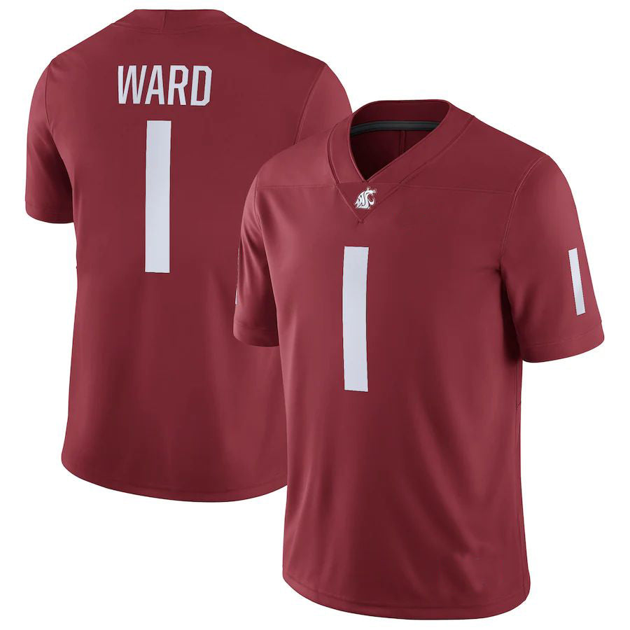 Rebec W.State Cougars #1 Cameron Ward NIL Replica Football Jersey Crimson Stitched American College Jerseys