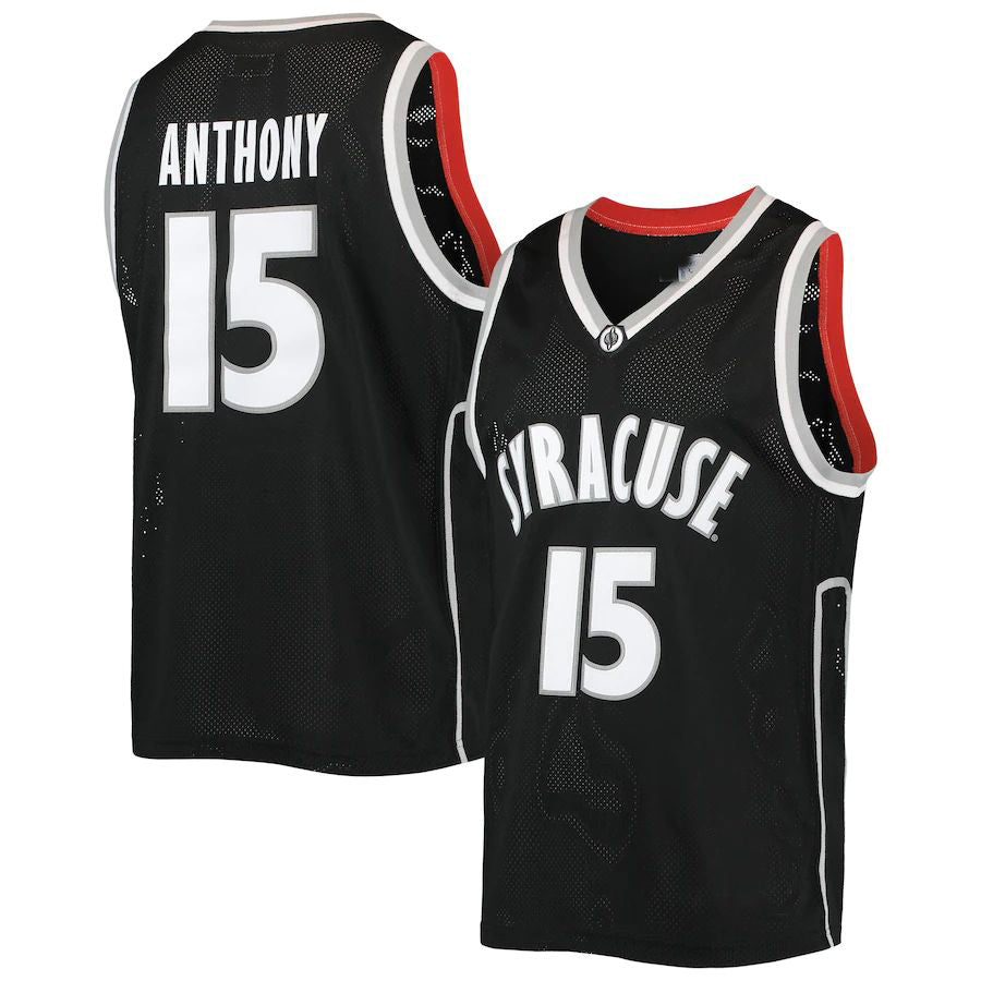 Rebec S.Orange #15 Carmelo Anthony Original Retro Brand Alumni Commemorative Replica Basketball Jersey Black Stitched American College Jerseys