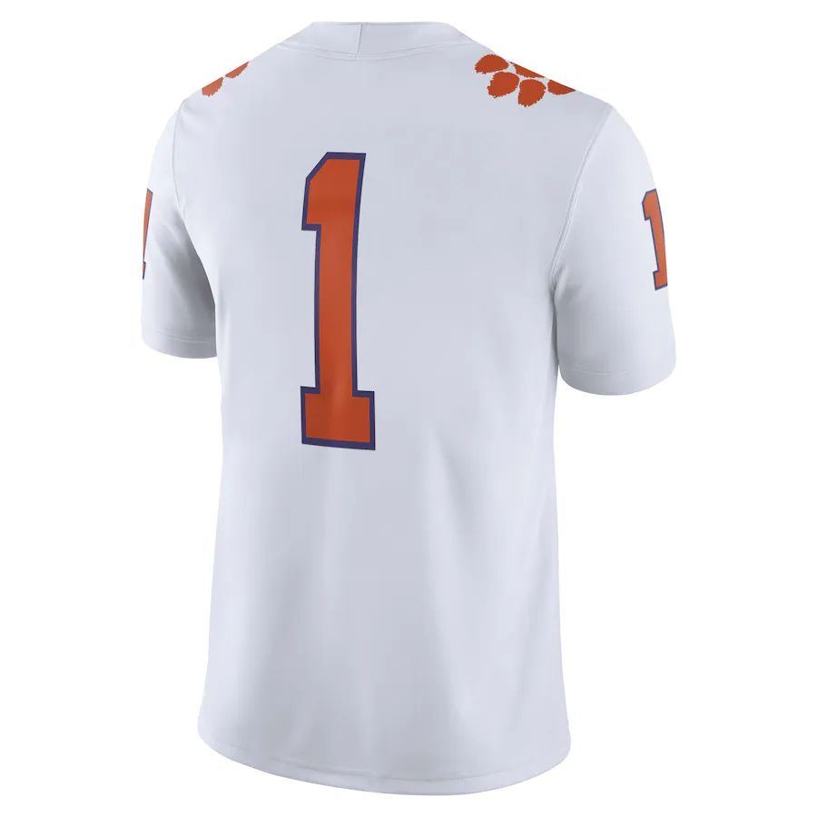 Rebec #1 C.Tigers Home Game Jersey  Football Jersey White Stitched American College Jerseys