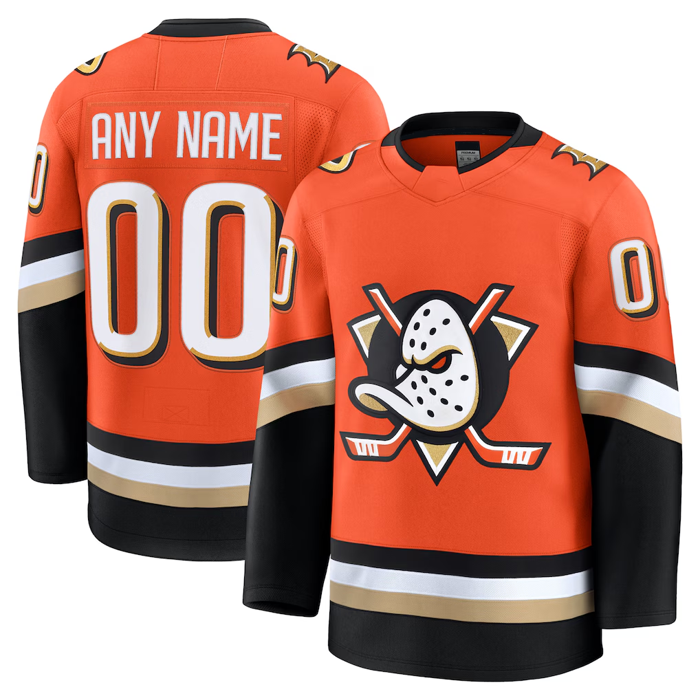 Rebec Custom A.Ducks Orange Home Authentic Pro Jerseys