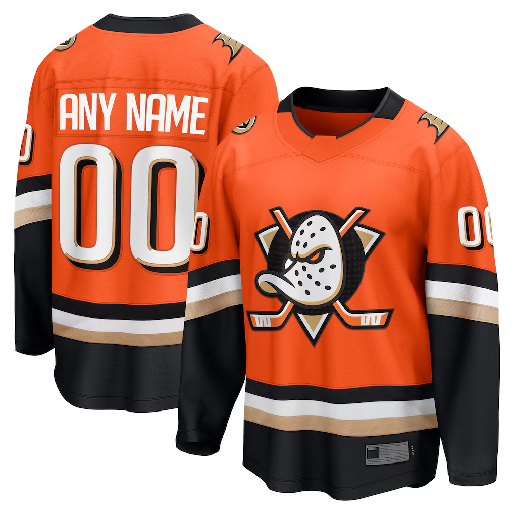 Rebec Custom A.Ducks Orange Home Breakaway Jerseys