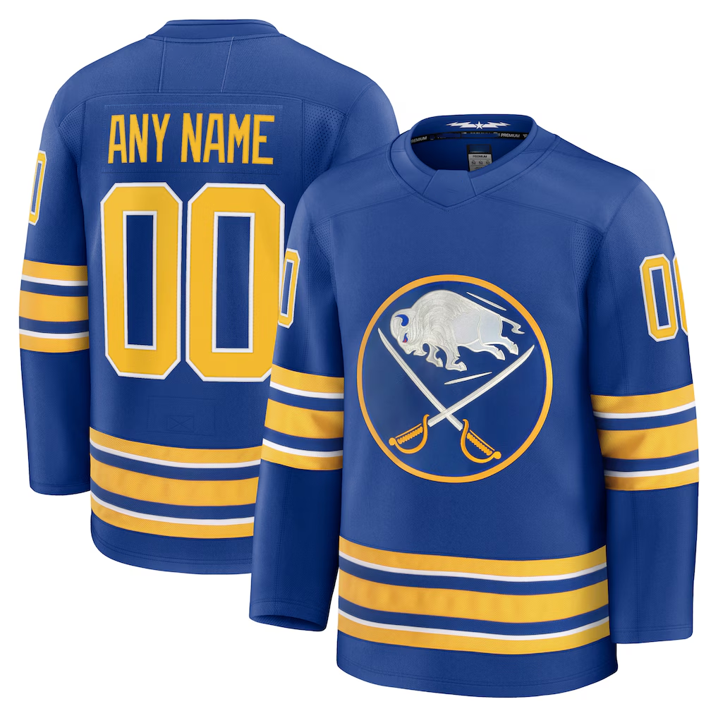Rebec Custom B.Sabres Royal Home Premium Stitched Jerseys