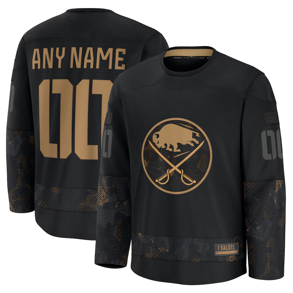 Rebec Custom B.Sabres Black 2024 Military Appreciation Practice Stitched Jerseys