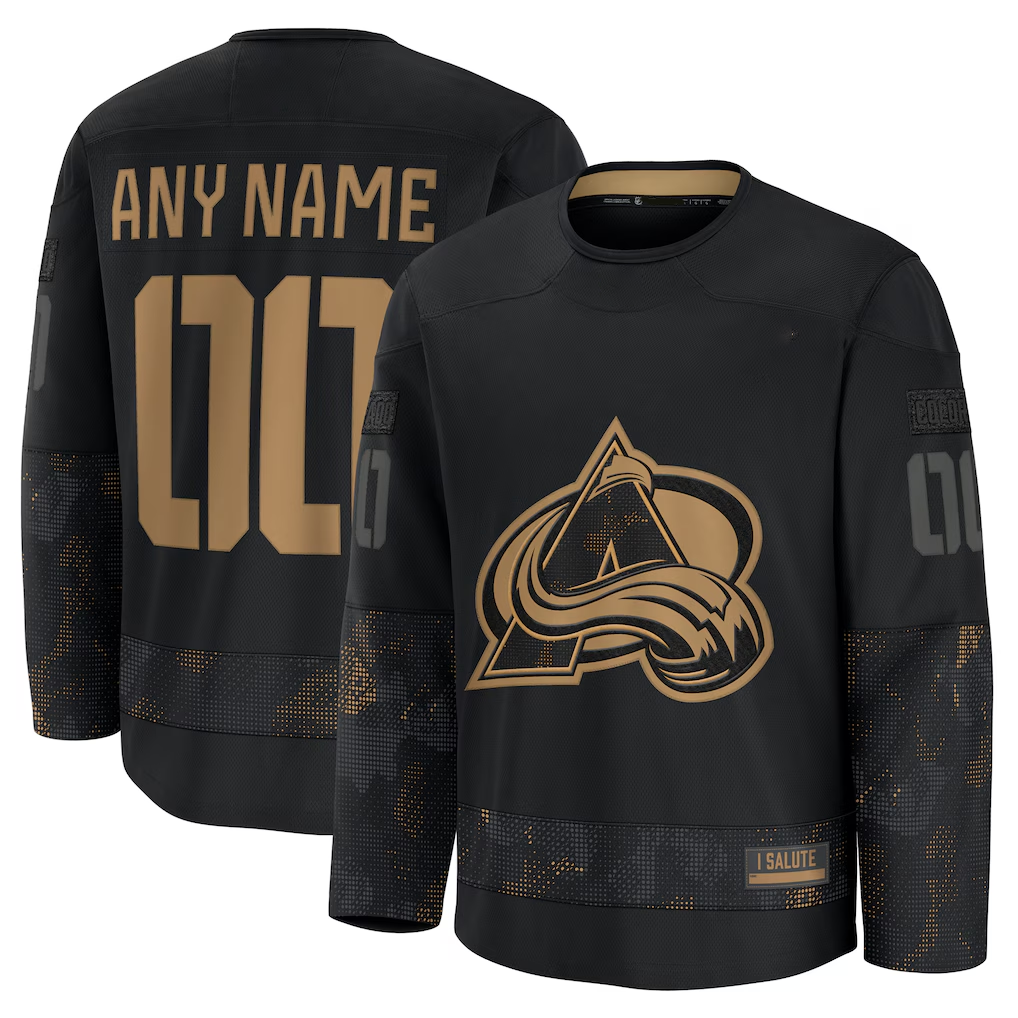 Rebec Custom C.Avalanche Black 2024 Military Appreciation Practice Jerseys