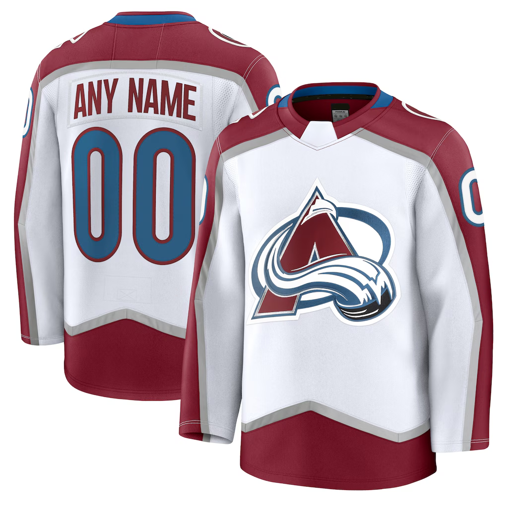 Rebec Custom C.Avalanche White Away Premium Jerseys