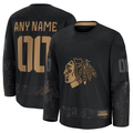 Rebec Custom C.Blackhawks Black 2024 Military Appreciation Practice Jerseys