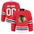Rebec Custom C.Blackhawks Red Home Authentic Pro Jerseys