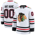 Rebec Custom C.Blackhawks White Away Premium Jerseys