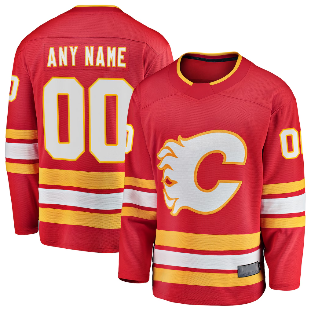 Rebec Custom C.Flames Red Home Breakaway Jerseys