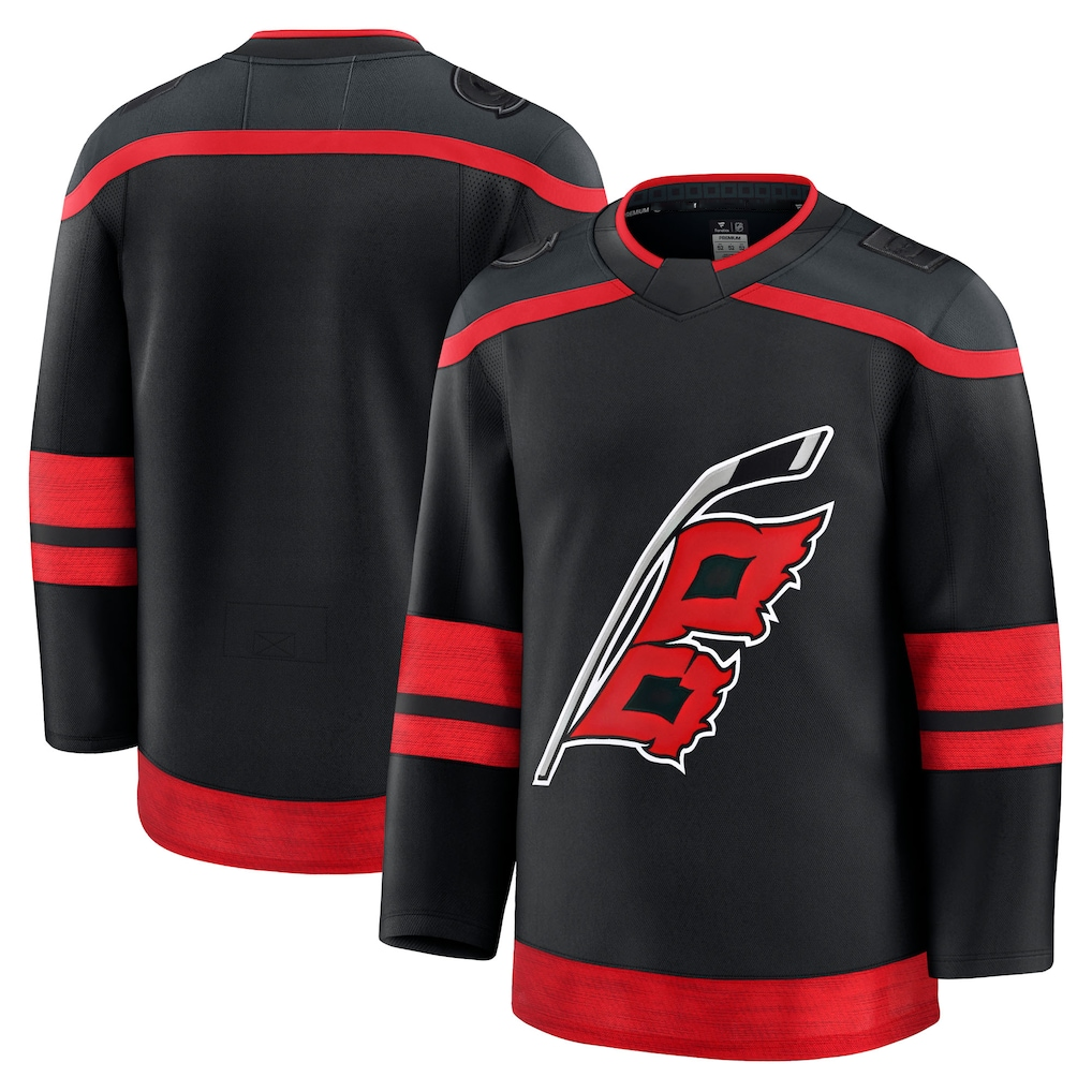 Rebec Custom C.Hurricanes Black Home Premium Stitched Jerseys