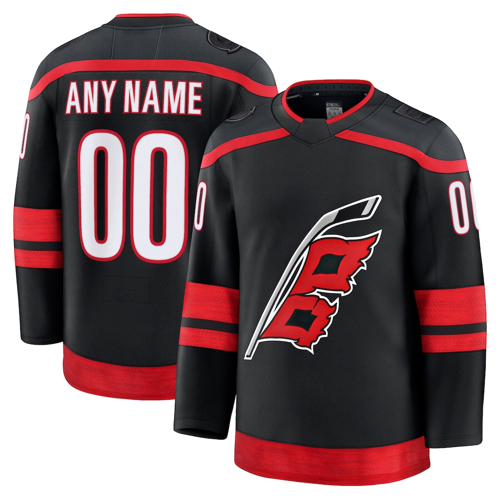Rebec Custom C.Hurricanes Black Home Premium Stitched Jerseys