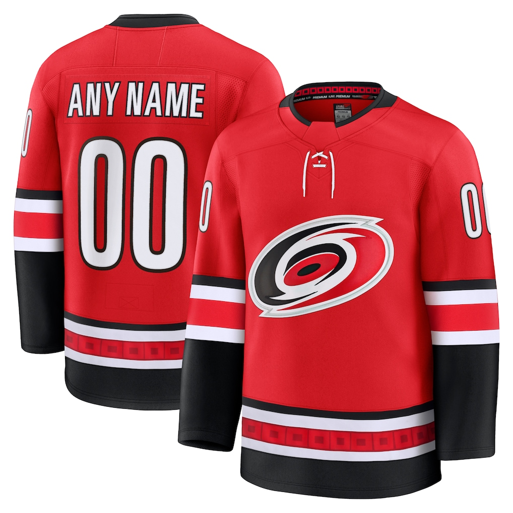 Rebec Custom C.Hurricanes Red Alternate Premium Stitched Jerseys