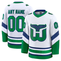 Rebec Custom C.Hurricanes White Throwback Premium Stitched Jerseys