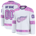 Rebec Custom DR.Wings White 2024 Hockey Fights Cancer Practice Jerseys