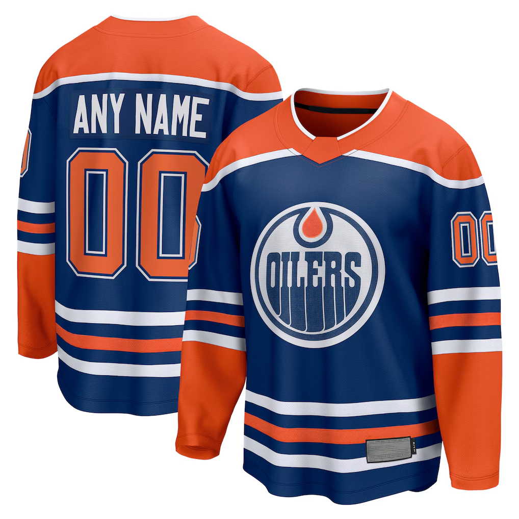 Rebec Custom E.Oilers Royal Home Breakaway Jerseys