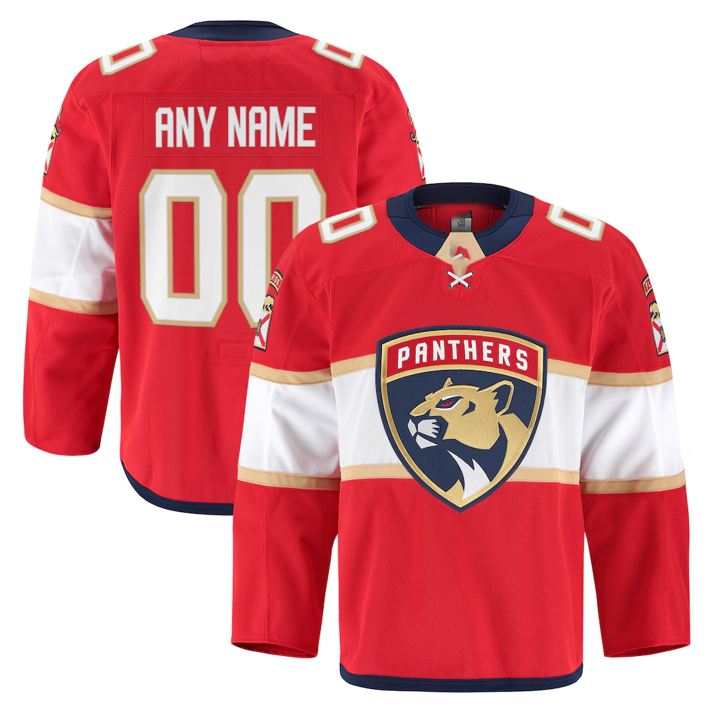 Rebec Custom F.Panthers Red Home Authentic Pro Jerseys