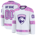 Rebec Custom F.Panthers White 2024 Hockey Fights Cancer Practice Jerseys