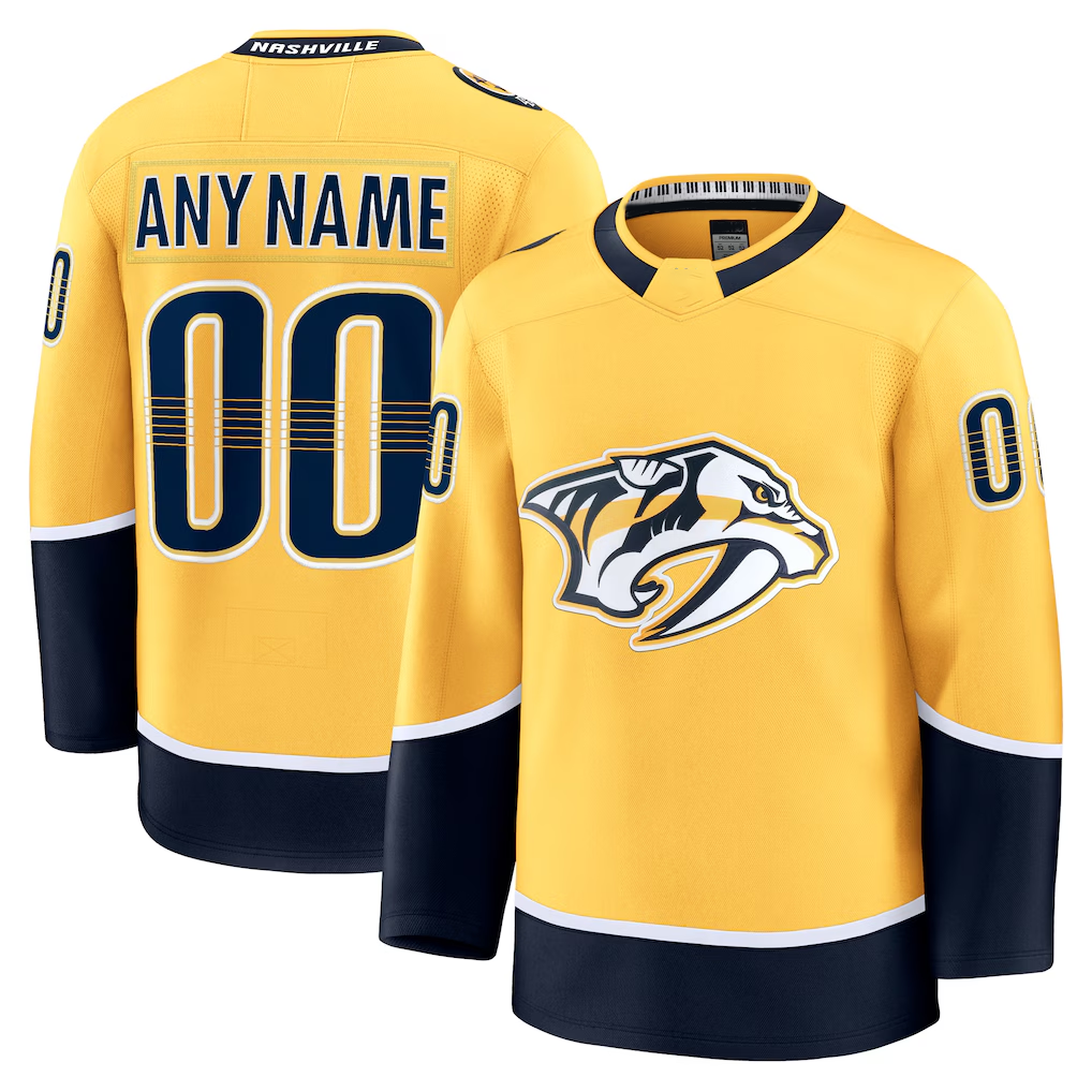 Rebec Custom N.Predators Gold Home Premium Jerseys